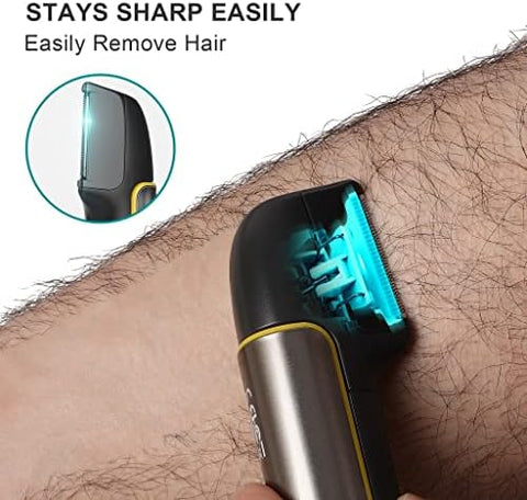 Bomidi HT1 Electric Body Hair Shaver Wireless Hair Shaver With Built-in Extension Handle USB Rechargeable Battery IPX6 Waterproof - Silver