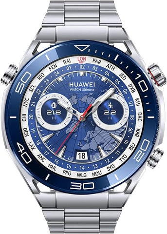 Huawei WATCH Ultimate, 1.5-inch AMOLED dial, zirconium-based liquid mineral, nano-ceramic bezel, 100m water resistant, up to 14 days battery life, Android and iOS compatible, titanium strap