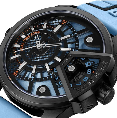POLICE - Underlined Watch For Men With Silicone Strap Water Resistant 46mm