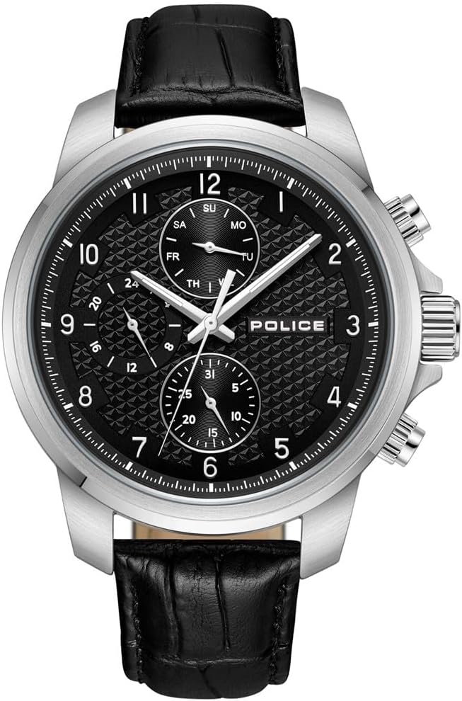 Police Mensor Gents Chronograph Watch With Leather Strap 44mm