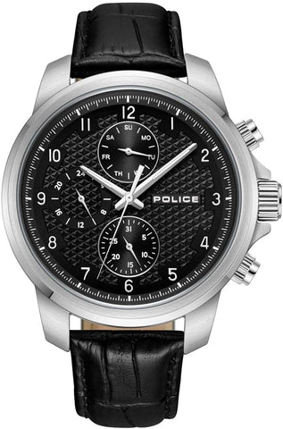 Police Mensor Gents Chronograph Watch With Leather Strap 44mm