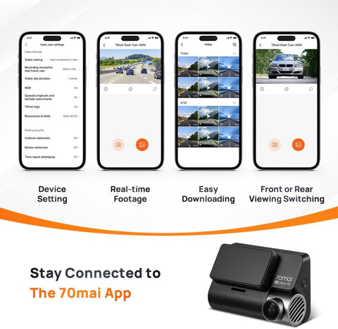 70mai 4K A810-2 Dash Cam Set: Ultimate Road Safety with Sony Starvis 2