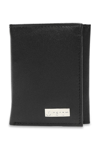 Inahom Inahom Tri-Fold Organised Wallet Flat Nappa Genuine and Smooth Leather Upper IM2021XDA0005-001-Black