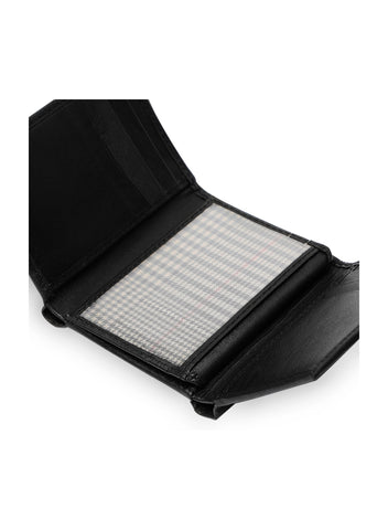Inahom Inahom Tri-Fold Organised Wallet Flat Nappa Genuine and Smooth Leather Upper IM2021XDA0005-001-Black
