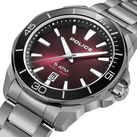 Police Thornton Gents Analog Watch With Stainless Steel Bracelet