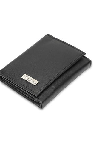Inahom Inahom Tri-Fold Organised Wallet Flat Nappa Genuine and Smooth Leather Upper IM2021XDA0005-001-Black