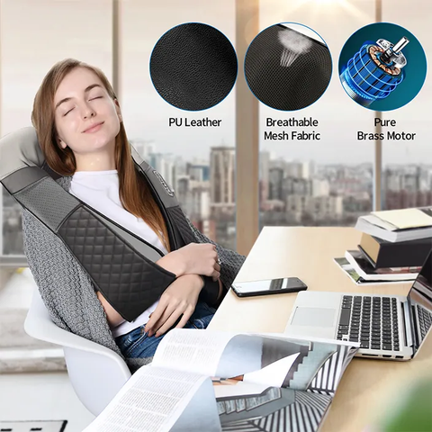 RENPHO Back Neck Massager with Heat, Shiatsu Shoulder Massager with Electric Deep Tissue Kneading Massage, Pain Relief on Neck, Back, Shoulder, Waist, Leg, Calf - Use at Home, Car and Office
