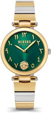 Versus Los Feliz Analog Watch For Women With Two Tone Yellow Gold & Stainless Steel Bracelet 44 MM - V WVSP1G0921