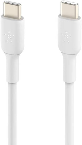 Belkin BoostCharge USB-C to USB-C fast charger cable, USB type C charger cable fast charging for iPhone 15, Samsung Galaxy S24, S23, Google Pixel, iPad, MacBook, Nintendo Switch and more - 2m, White