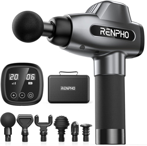 RENPHO Percussion Massage Gun, Professional Powerful, 20 Speeds with 6 Massage Heads