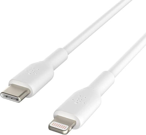 Belkin USB-C to Lightning Cable (iPhone Fast Charging Cable for iPhone 14, 13, 12 or earlier) Boost Charge MFi-Certified iPhone USB-C Cable (White, 1m)