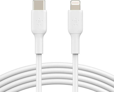 Belkin USB-C to Lightning Cable (iPhone Fast Charging Cable for iPhone 14, 13, 12 or earlier) Boost Charge MFi-Certified iPhone USB-C Cable (White, 1m)