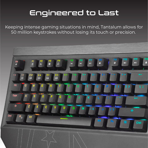 Vertux Tantalum Precision Pro Mechanical Gaming Keyboard | Gamers Keyboard | [2 Years-Warranty] Ergonomic Wired Keyboard | Full-Size Gaming Keyboard | 100% Anti-Ghosting Keys | RGB Backlight Modes