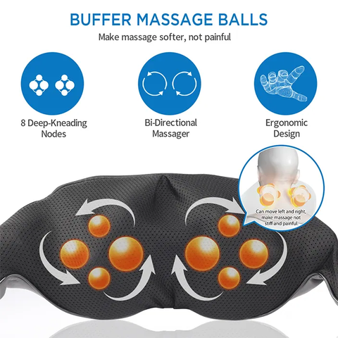 RENPHO Back Neck Massager with Heat, Shiatsu Shoulder Massager with Electric Deep Tissue Kneading Massage, Pain Relief on Neck, Back, Shoulder, Waist, Leg, Calf - Use at Home, Car and Office