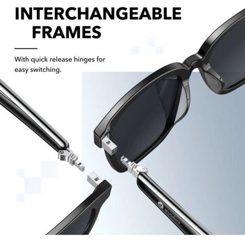 Soundcore by Anker, Soundcore Frames Landmark Bluetooth Audio Smart Glasses, Interchangeable Frames, Open Ear Surround Sound with 4 Speakers, Polarized Lenses, 2 Mics, Clear Calls, Voice Control