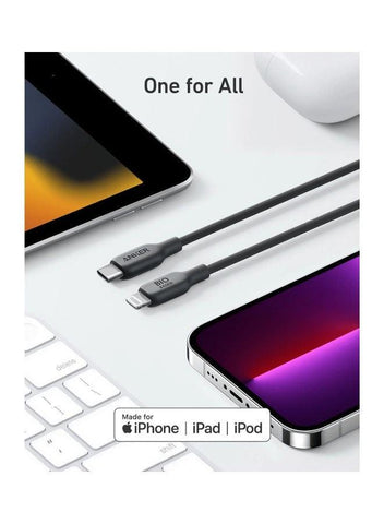 542 USB-C to Lightning Bio-Based 3ft Cable A80B1H11 Black
