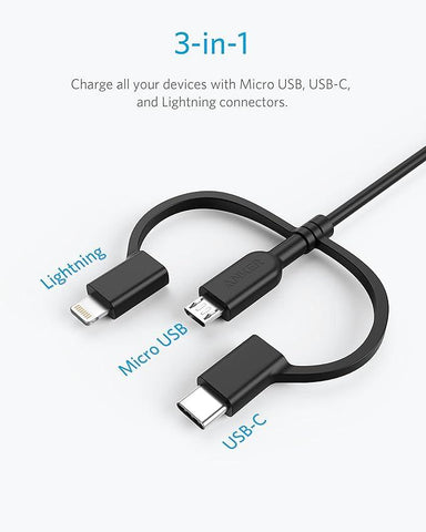 Anker PowerLine II 3-in-1 Charging Cable