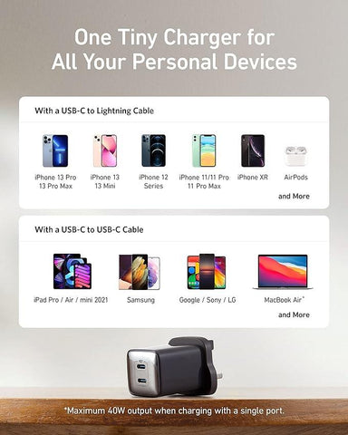 Anker USB C Plug 40W, 521 Charger (Nano Pro), PIQ 3.0 Durable Compact Fast Charger, Anker Nano Pro for iPhone 14/14 Pro/14 Pro Max/13 Pro/13 Pro Max, Galaxy, iPad (Cable Not Included)
