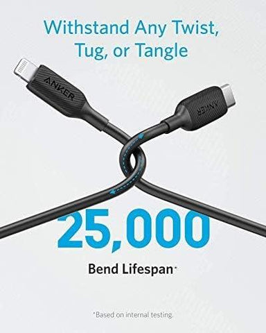 Anker USB C to Lightning Cable (3 ft), Powerline III MFi Certified Fast Charging Lightning Cable for iPhone 11 Pro 11 Pro Max X XS XR Max 8 Airpods Pro, Supports Power Delivery (Black)