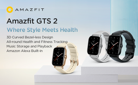 Amazfit GTS 2 Smartwatch with Alexa Built-In, 1.65" AMOLED Display, Built-In GPS, 3GB Music Storage,  Bluetooth Phone Calls, 12 Sports Modes, Grey