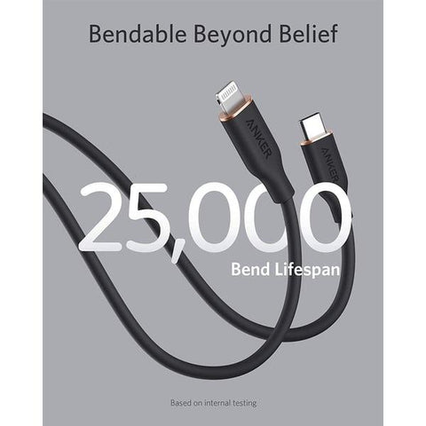 PowerLine III Flow USB-C To Lightning Cable (3ft/0.9m ) Black