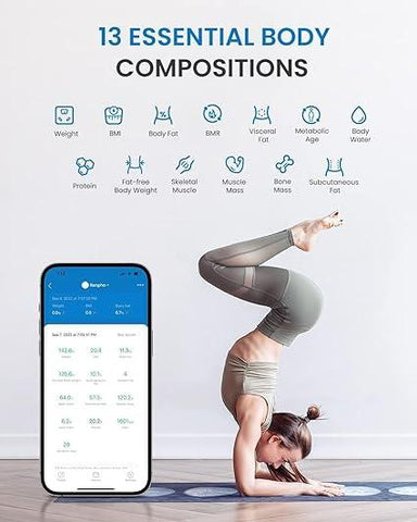 RENPHO Bluetooth Wi-Fi Premium Smart Digital Scale Elise Aspire - Black